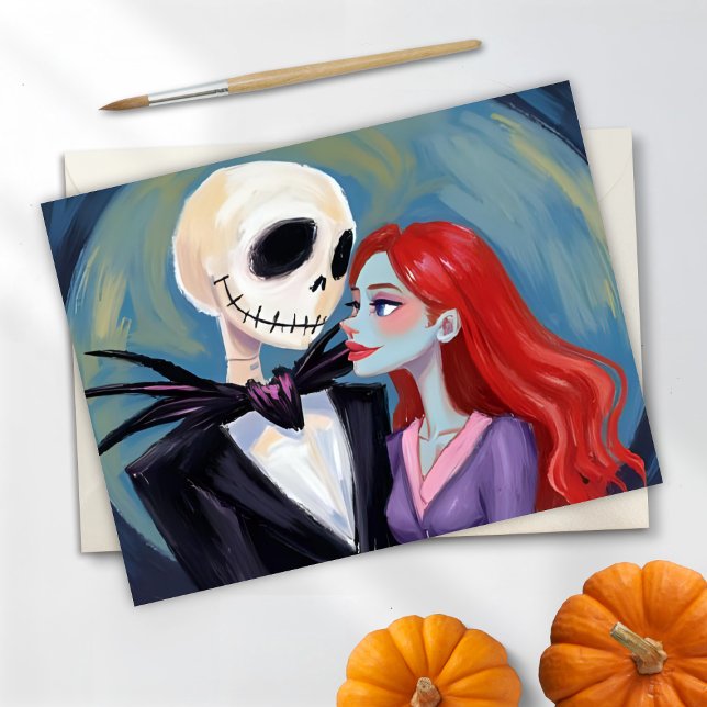 Cartes Pour Fêtes Annuelles Peinture de Jack & Sally pour Halloween (Créateur téléchargé)