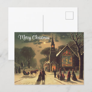 Cartes Pour Fêtes Annuelles Peinture de la veille de Noël  