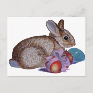 Cartes Pour Fêtes Annuelles Peinture de lapin et d'oeufs de pâques