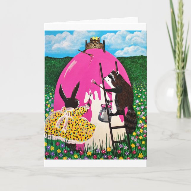 Cartes Pour Fêtes Annuelles Peinture de l'OEUF GÉANT (Devant)