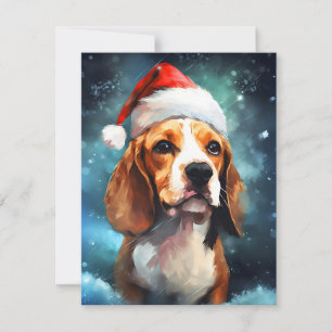 Cartes Pour Fêtes Annuelles peinture de Noël beagle