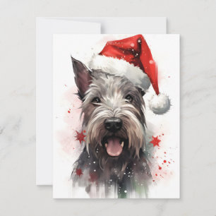 Cartes Pour Fêtes Annuelles Peinture de Noël Schnauzer miniature artwo