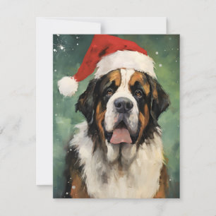 Cartes Pour Fêtes Annuelles Peinture de Noël St.Bernard