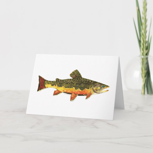 Cartes Pour Fêtes Annuelles Peinture de poisson à l'omble de fontaine (Devant)