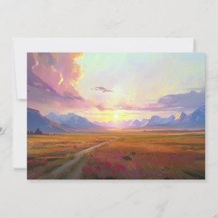 Cartes Pour Fêtes Annuelles Peinture du lever et du coucher de soleil Big Sky 