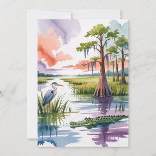 Cartes Pour Fêtes Annuelles Peinture du Parc national des Everglades