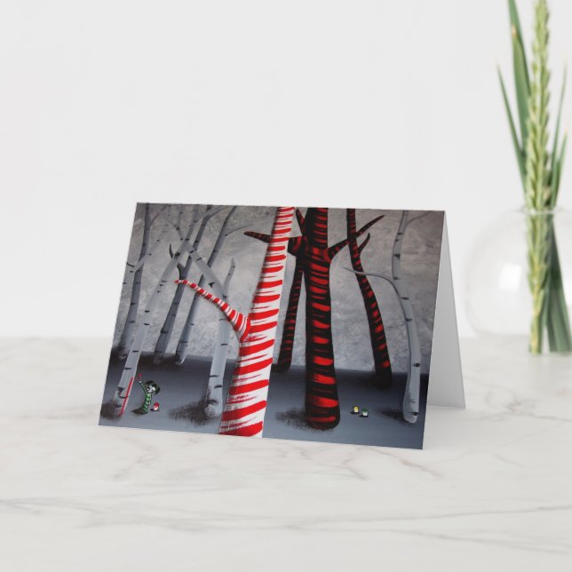 Cartes Pour Fêtes Annuelles Peinture d'un sucre de canne (Devant)