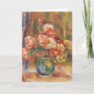 Cartes Pour Fêtes Annuelles Peinture élégante de rose Renoir dans le style sha