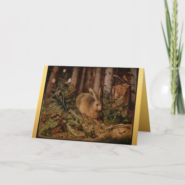 Cartes Pour Fêtes Annuelles Peinture européenne Rabbit Année Noël Salutation C (Devant)