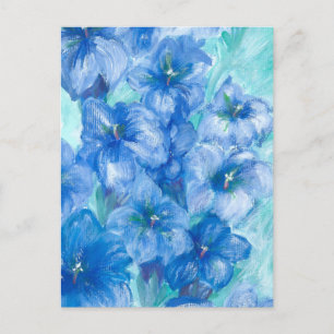 Cartes Pour Fêtes Annuelles Peinture Fleur sauvage Gentienne Bleue