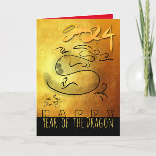 Cartes Pour Fêtes Annuelles Peinture originale Dragon Nouvel An vietnamien 202