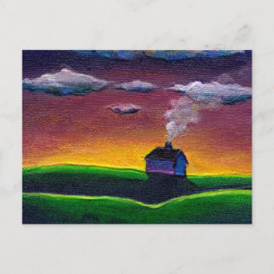 Cartes Pour Fêtes Annuelles Peinture paysagère colorée nouvelle année art orig