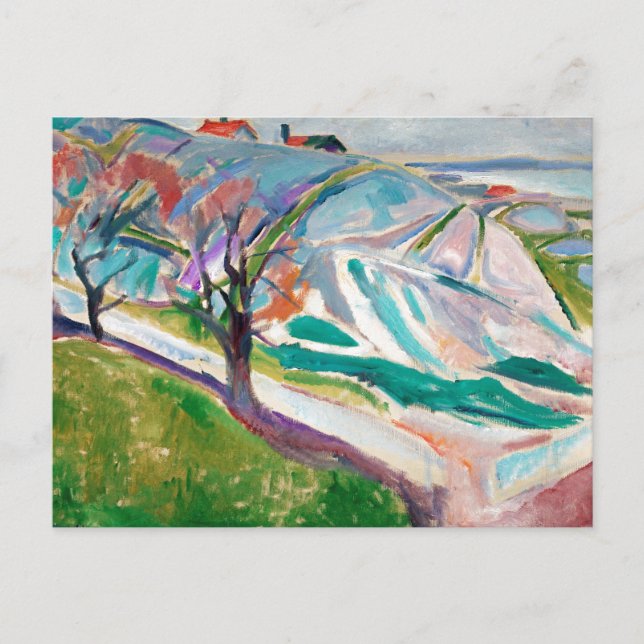 Cartes Pour Fêtes Annuelles Peinture paysagère Edward Munch (Devant)