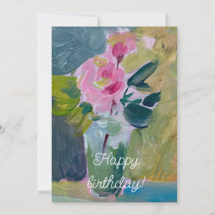 Cartes Pour Fêtes Annuelles Peinture, roses roses