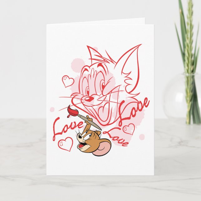 Cartes Pour Fêtes Annuelles Peinture Tom & Jerry Valentine (Devant)