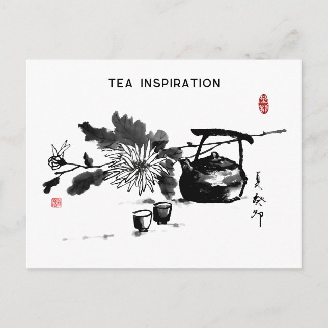 Cartes Pour Fêtes Annuelles Peinture Zen&Tao/Inspiration Thé (Devant)