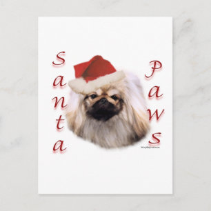 Cartes Pour Fêtes Annuelles Pekingese Père Noël Paws