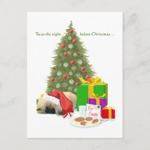 Cartes Pour Fêtes Annuelles Pékinois chiot 1er Noël