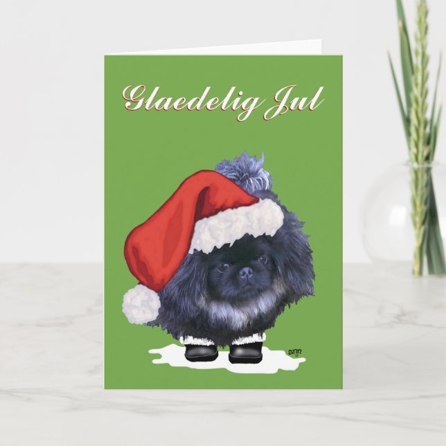 Cartes Pour Fêtes Annuelles Pékinois Noël (Devant)