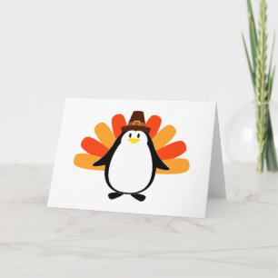 Cartes Pour Fêtes Annuelles Pèlerin de pingouin Turquie mash-up