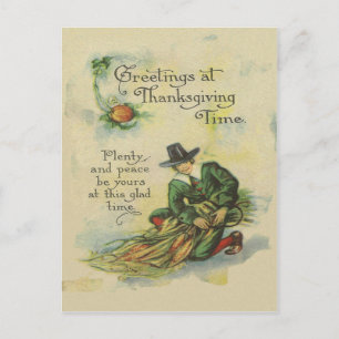 Cartes Pour Fêtes Annuelles Pèlerin Thanksgiving Salutations