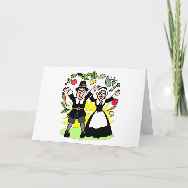 Cartes Pour Fêtes Annuelles Pèlerins de thanksgiving (Devant)