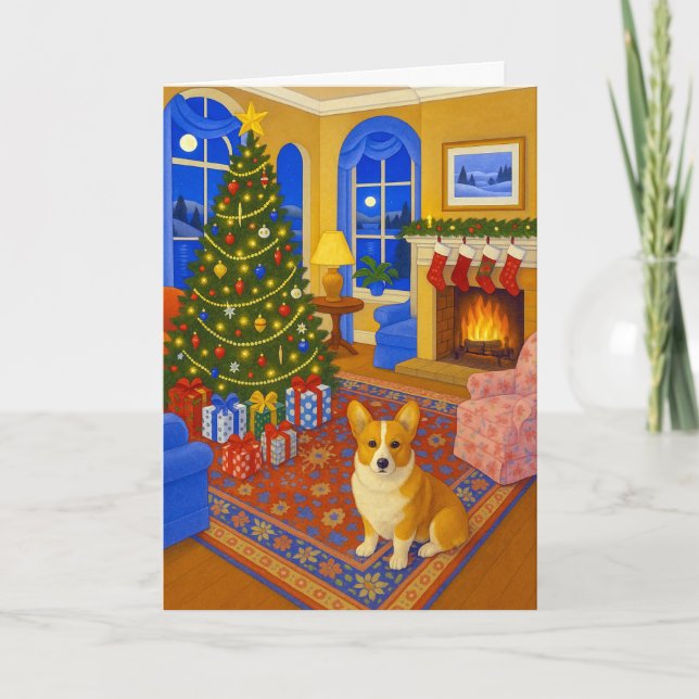 Cartes Pour Fêtes Annuelles Pembroke Welsh Corgi Holiday Card (Devant)