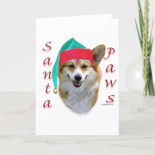 Cartes Pour Fêtes Annuelles Pembroke Welsh Corgi Père Noël Paws