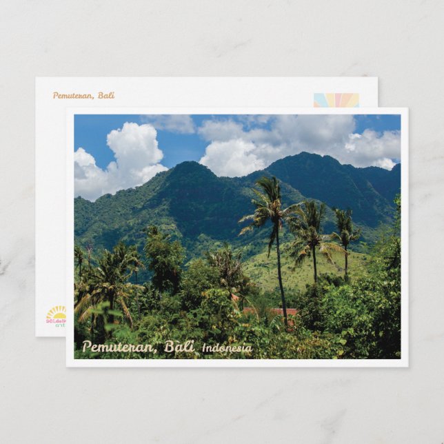 Cartes Pour Fêtes Annuelles Pemuteran Mountains Bali Indonesia Postcard (Devant / Derrière)
