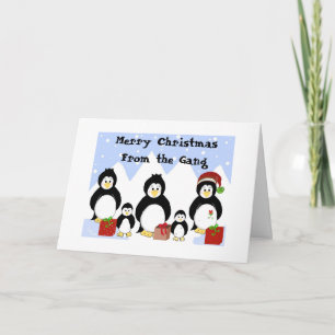 Cartes Pour Fêtes Annuelles Penguin Gang voeux de Noël