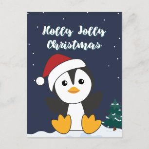 Cartes Pour Fêtes Annuelles Penguin Noël Neige Animaux d'hiver Manchots Hol
