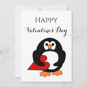Cartes Pour Fêtes Annuelles Penguin Saint Valentin Coeur