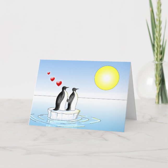 Cartes Pour Fêtes Annuelles penguin valentine (Devant)