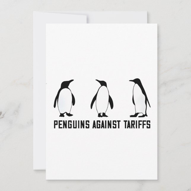 Cartes Pour Fêtes Annuelles Penguins contre les tarifs douaniers Anti Trump Ta (Devant)