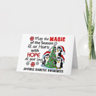 Cartes Pour Fêtes Annuelles Penguins de Noël Diabète juvénile