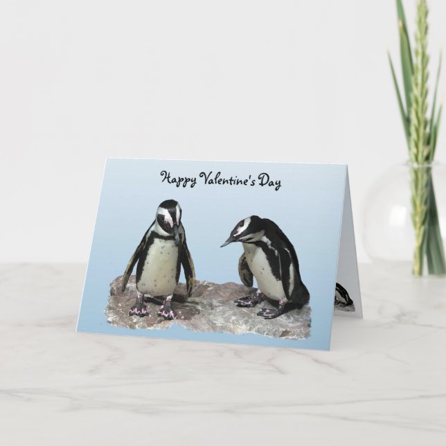 Cartes Pour Fêtes Annuelles Penguins Valentine (Devant)