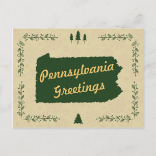 Cartes Pour Fêtes Annuelles Pennsylvanie State Christmas Holiday Greys
