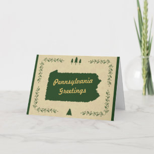 Cartes Pour Fêtes Annuelles Pennsylvanie State Christmas Holiday Greys