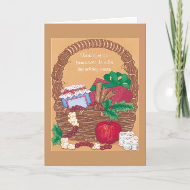 Cartes Pour Fêtes Annuelles Pensée à vous de l'autre côté des milles - (Devant)