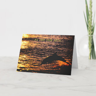 Cartes Pour Fêtes Annuelles pensée à vous… saut de coucher du soleil de