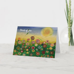 Cartes Pour Fêtes Annuelles Penser à votre abstrait champ de fleurs