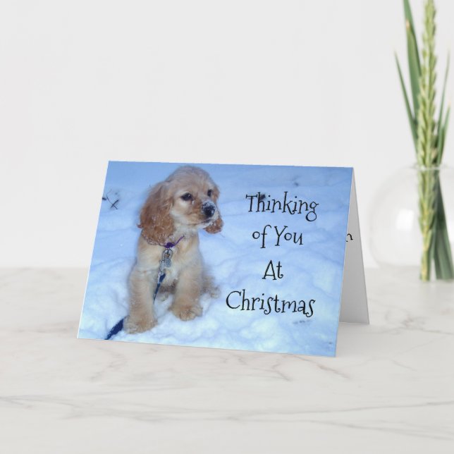 CARTES POUR FÊTES ANNUELLES PENSER À VOUS À CHRISTMAS-SNOWBOUND PUP (Devant)