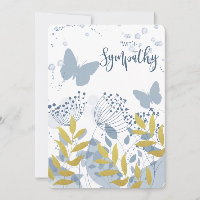 Cartes Pour Fêtes Annuelles penser à vous condoléances endeuillée perte aimée (Devant)