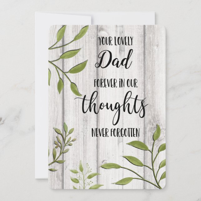 Cartes Pour Fêtes Annuelles penser à vous condoléances endeuillée perte aimée (Devant)