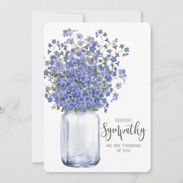 Cartes Pour Fêtes Annuelles penser à vous condoléances endeuillée perte aimée (Devant)