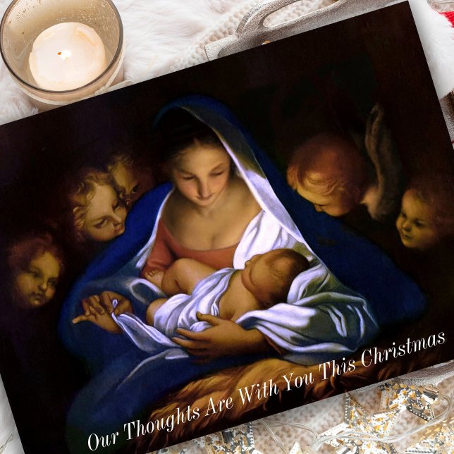 Cartes Pour Fêtes Annuelles Penser À Vous Les Anges Condolence Sympathie (Mary and baby Jesus Condolence Bereavement Sympathy Thinking of You Christmas Cards)