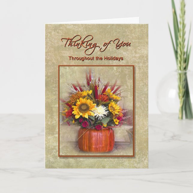 Cartes Pour Fêtes Annuelles Penser à vous tout au long des Fêtes (Devant)