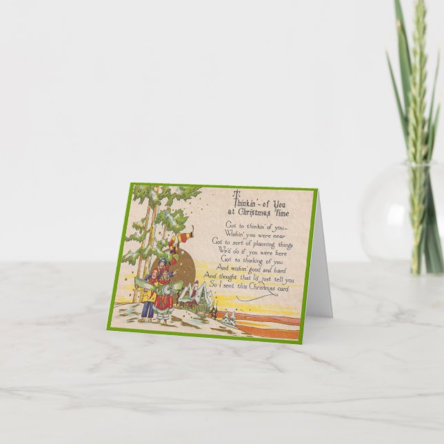 Cartes Pour Fêtes Annuelles Penser Noël (Devant)