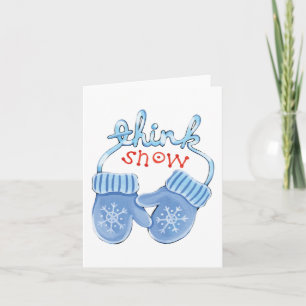 Cartes Pour Fêtes Annuelles Pensez à la neige Mittens
