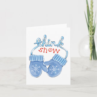 Cartes Pour Fêtes Annuelles Pensez à la neige Mittens